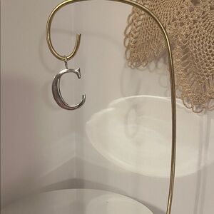 .925 Sterling Silver C Initial Pendant